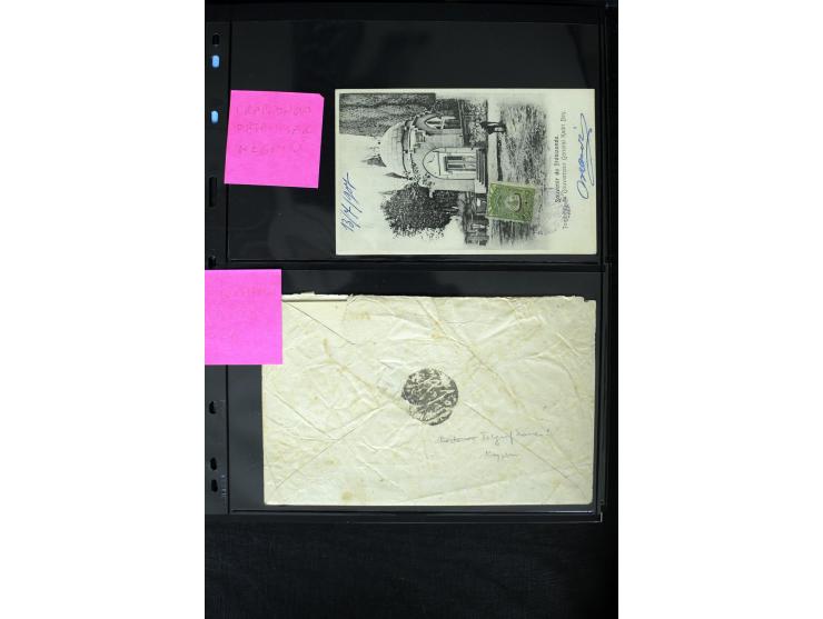 1860/1918 (ca.), accumulation of about 70 cards and letter plus several postal forms incl. scarce cancellations as prephilate