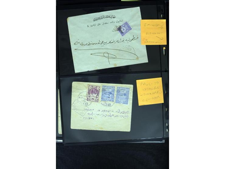 1860/1918 (ca.), accumulation of about 70 cards and letter plus several postal forms incl. scarce cancellations as prephilate