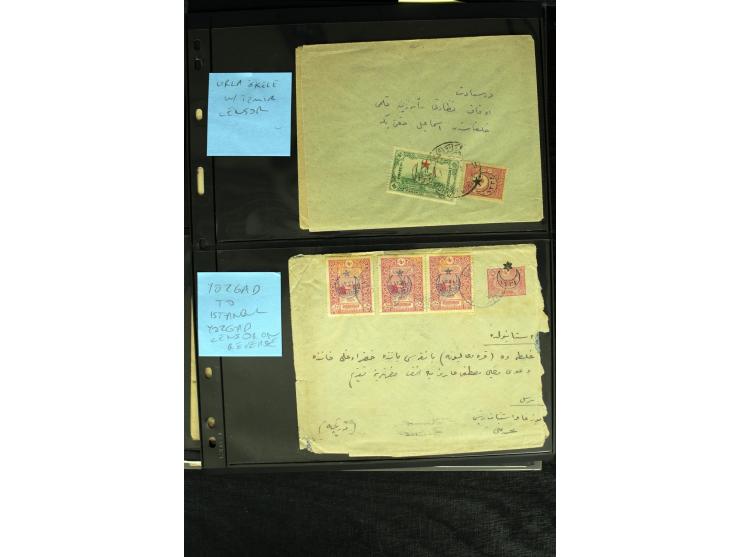 1860/1918 (ca.), accumulation of about 70 cards and letter plus several postal forms incl. scarce cancellations as prephilate