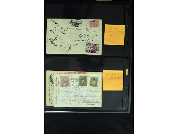 1860/1918 (ca.), accumulation of about 70 cards and letter plus several postal forms incl. scarce cancellations as prephilate
