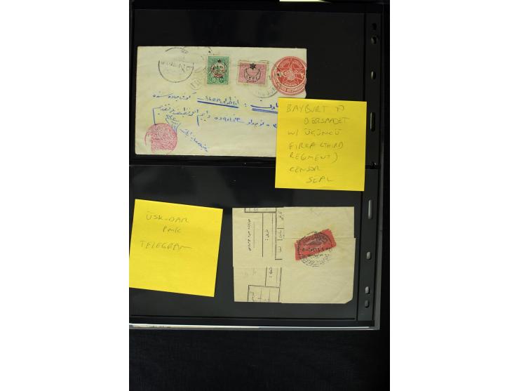 1860/1918 (ca.), accumulation of about 70 cards and letter plus several postal forms incl. scarce cancellations as prephilate