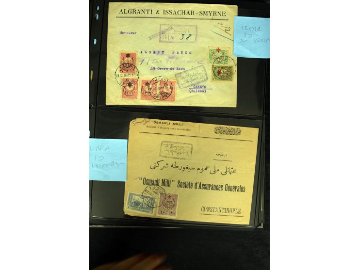 1860/1918 (ca.), accumulation of about 70 cards and letter plus several postal forms incl. scarce cancellations as prephilate