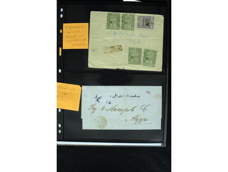 1860/1918 (ca.), accumulation of about 70 cards and letter plus several postal forms incl. scarce cancellations as prephilate