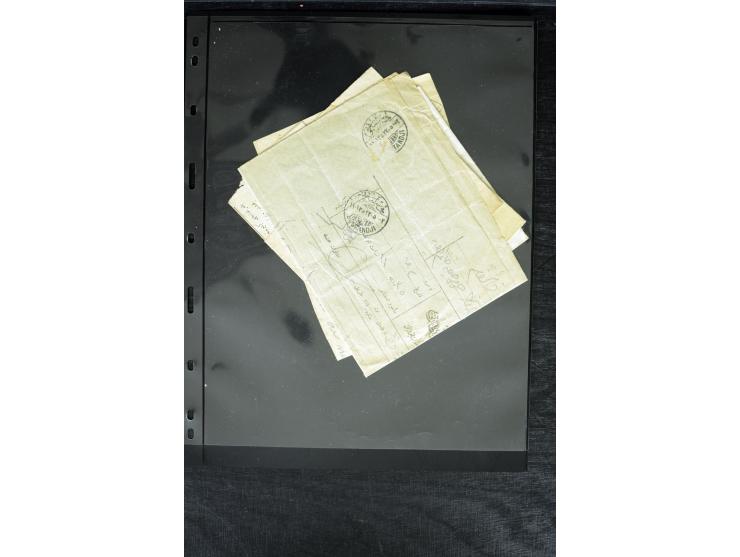1860/1918 (ca.), accumulation of about 70 cards and letter plus several postal forms incl. scarce cancellations as prephilate