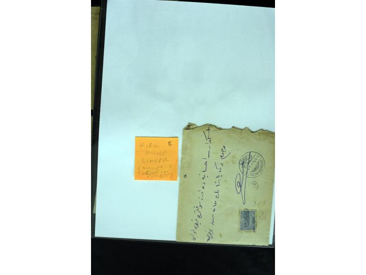 1860/1918 (ca.), accumulation of about 70 cards and letter plus several postal forms incl. scarce cancellations as prephilate
