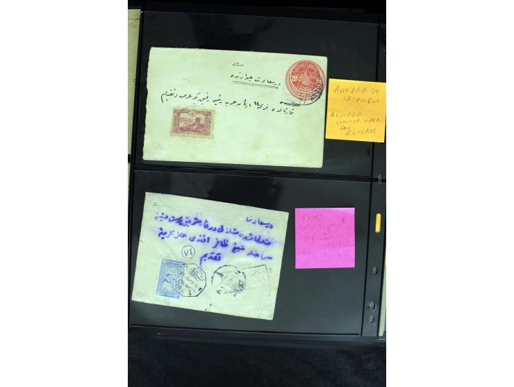 1860/1918 (ca.), accumulation of about 70 cards and letter plus several postal forms incl. scarce cancellations as prephilate