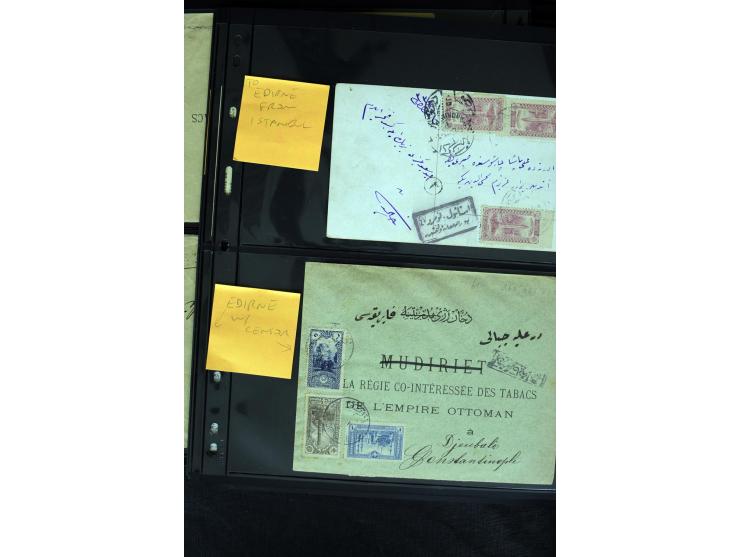 1860/1918 (ca.), accumulation of about 70 cards and letter plus several postal forms incl. scarce cancellations as prephilate