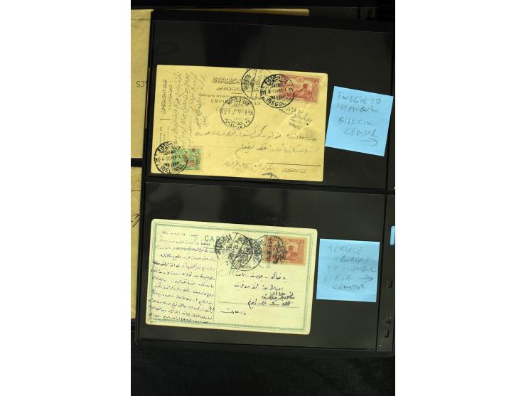 1860/1918 (ca.), accumulation of about 70 cards and letter plus several postal forms incl. scarce cancellations as prephilate