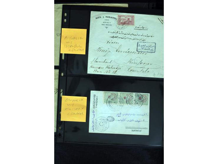 1860/1918 (ca.), accumulation of about 70 cards and letter plus several postal forms incl. scarce cancellations as prephilate