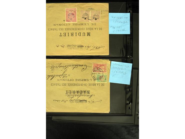 1860/1918 (ca.), accumulation of about 70 cards and letter plus several postal forms incl. scarce cancellations as prephilate
