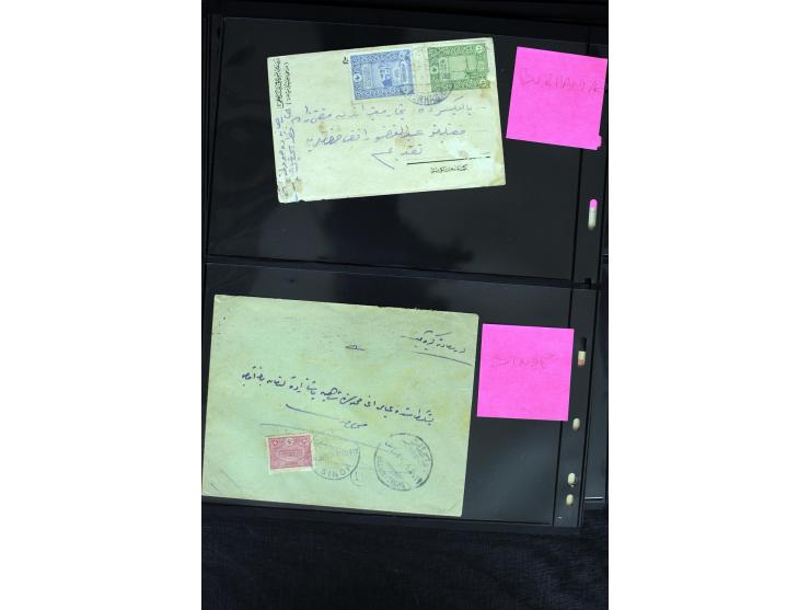 1860/1918 (ca.), accumulation of about 70 cards and letter plus several postal forms incl. scarce cancellations as prephilate