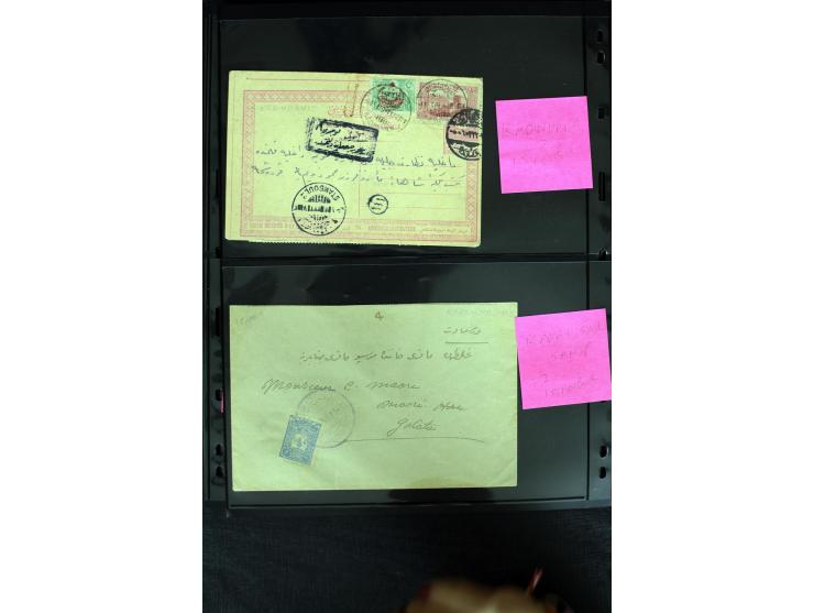 1860/1918 (ca.), accumulation of about 70 cards and letter plus several postal forms incl. scarce cancellations as prephilate