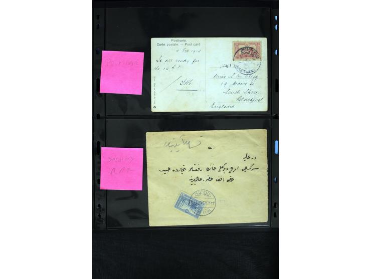 1860/1918 (ca.), accumulation of about 70 cards and letter plus several postal forms incl. scarce cancellations as prephilate