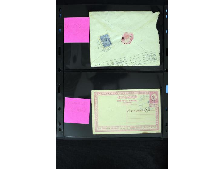 1860/1918 (ca.), accumulation of about 70 cards and letter plus several postal forms incl. scarce cancellations as prephilate