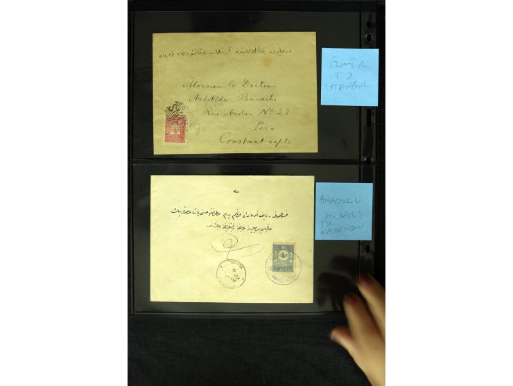 1860/1918 (ca.), accumulation of about 70 cards and letter plus several postal forms incl. scarce cancellations as prephilate