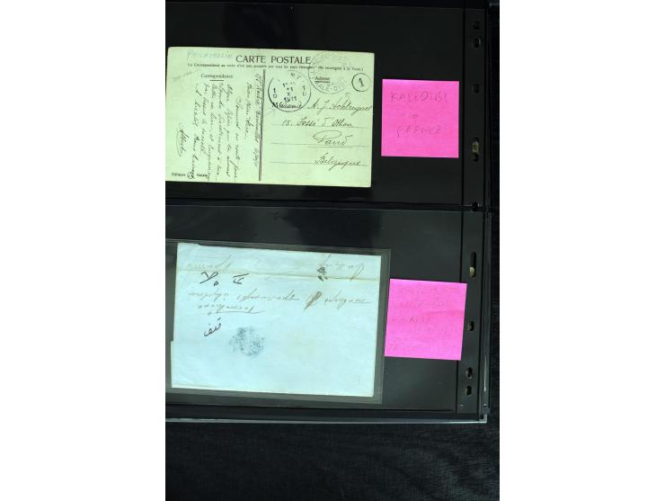 1860/1918 (ca.), accumulation of about 70 cards and letter plus several postal forms incl. scarce cancellations as prephilate
