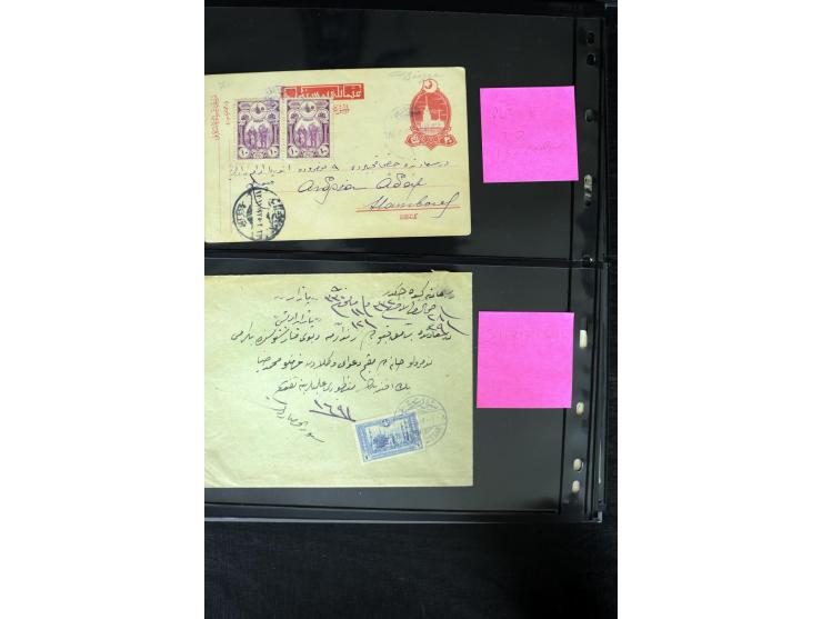 1860/1918 (ca.), accumulation of about 70 cards and letter plus several postal forms incl. scarce cancellations as prephilate
