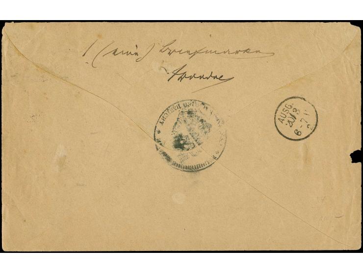 SEEPOST-VORLÄUFER: "KAMERUN", Aufgabevermerk in rot auf Hofpostamtsbrief mit 1880, 20 Pfg. mit Ra3 "Aus Westafrika mit Hambur