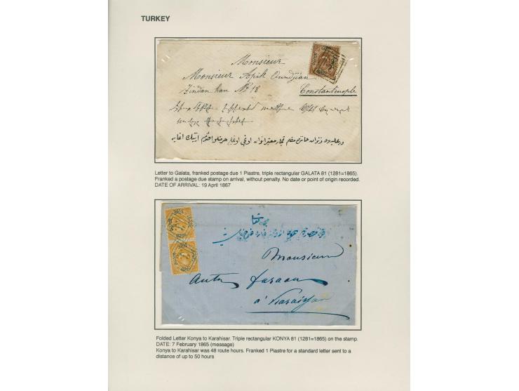 1866/1901, more than 60 covers and postcards with classic all Arabic cancellations in different types incl. a wide range of d