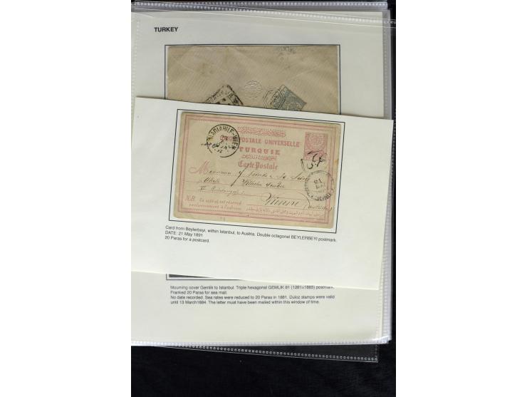 1866/1901, more than 60 covers and postcards with classic all Arabic cancellations in different types incl. a wide range of d
