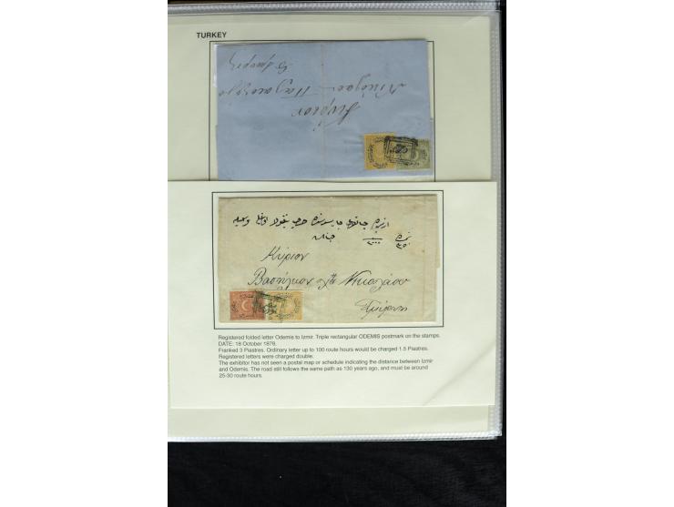 1866/1901, more than 60 covers and postcards with classic all Arabic cancellations in different types incl. a wide range of d