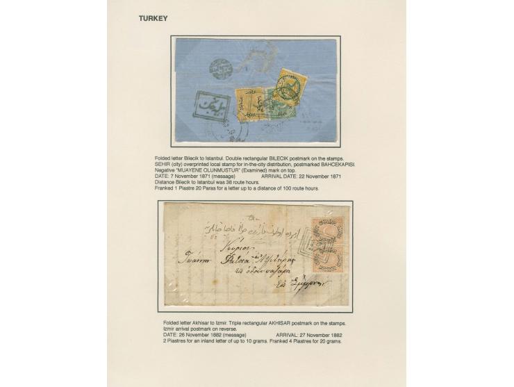1866/1901, more than 60 covers and postcards with classic all Arabic cancellations in different types incl. a wide range of d