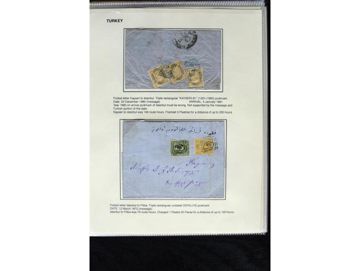 1866/1901, more than 60 covers and postcards with classic all Arabic cancellations in different types incl. a wide range of d