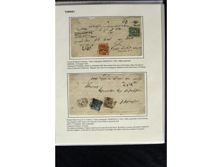 1866/1901, more than 60 covers and postcards with classic all Arabic cancellations in different types incl. a wide range of d