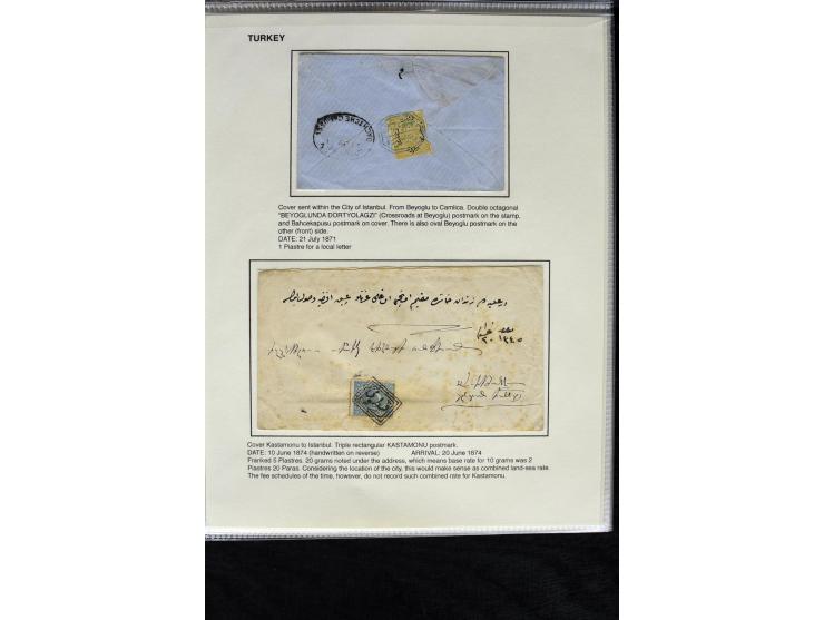 1866/1901, more than 60 covers and postcards with classic all Arabic cancellations in different types incl. a wide range of d
