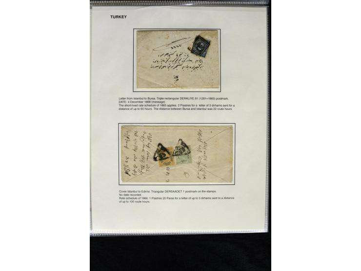 1866/1901, more than 60 covers and postcards with classic all Arabic cancellations in different types incl. a wide range of d