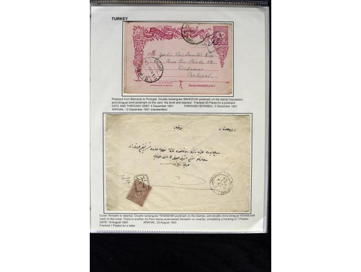 1866/1901, more than 60 covers and postcards with classic all Arabic cancellations in different types incl. a wide range of d