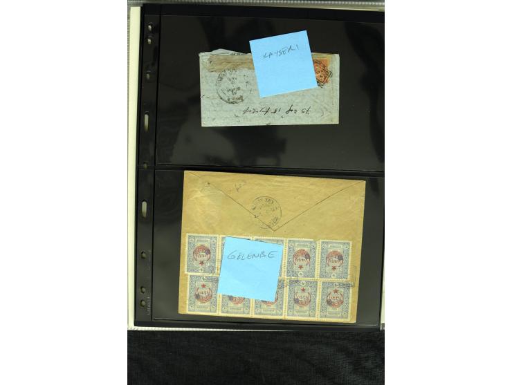 1866/1901, more than 60 covers and postcards with classic all Arabic cancellations in different types incl. a wide range of d