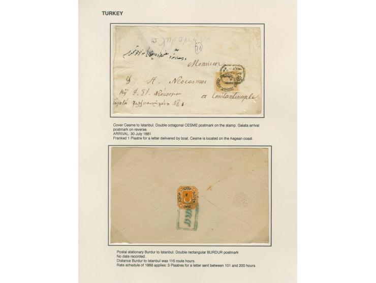 1866/1901, more than 60 covers and postcards with classic all Arabic cancellations in different types incl. a wide range of d