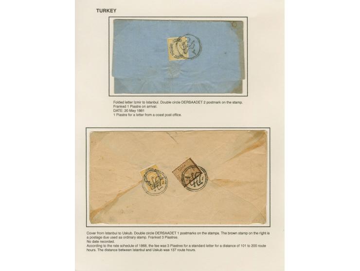 1866/1901, more than 60 covers and postcards with classic all Arabic cancellations in different types incl. a wide range of d