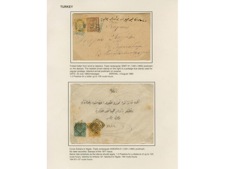 1866/1901, more than 60 covers and postcards with classic all Arabic cancellations in different types incl. a wide range of d