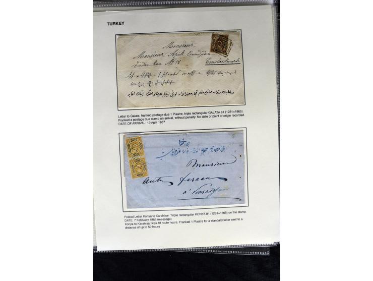 1866/1901, more than 60 covers and postcards with classic all Arabic cancellations in different types incl. a wide range of d