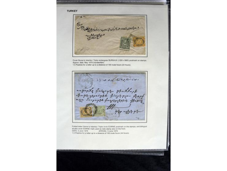 1866/1901, more than 60 covers and postcards with classic all Arabic cancellations in different types incl. a wide range of d