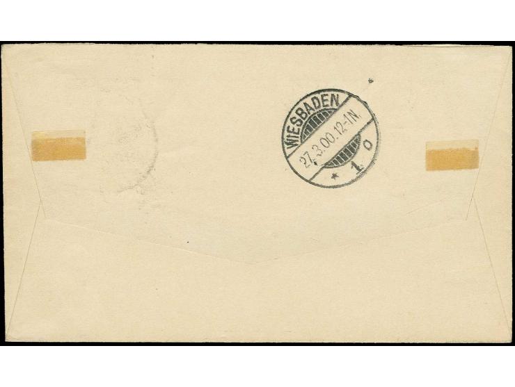 25 Pfg. mit Stempel "RIO DEL REY 8 2 00" auf kleinem Briefkuvert nach Wiesbaden mit Ankunftsstempel