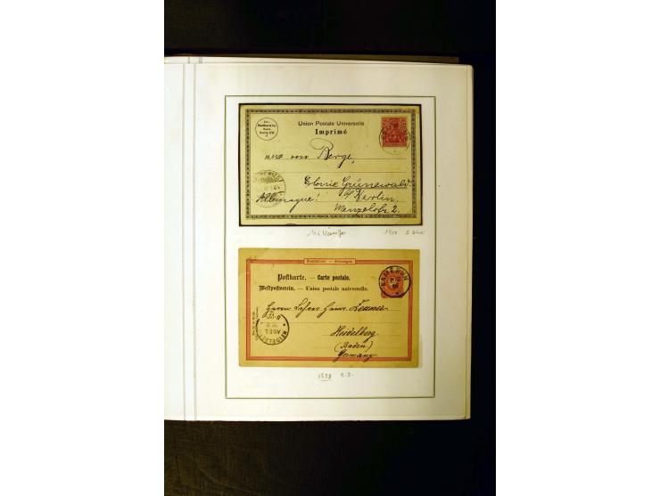 1889/1900, interessante Sammlung mit zwei losen Marken, 32 Briefstücken und 21 Briefen und Ganzsachenkarten, dabei u.a.Mi.-Nr