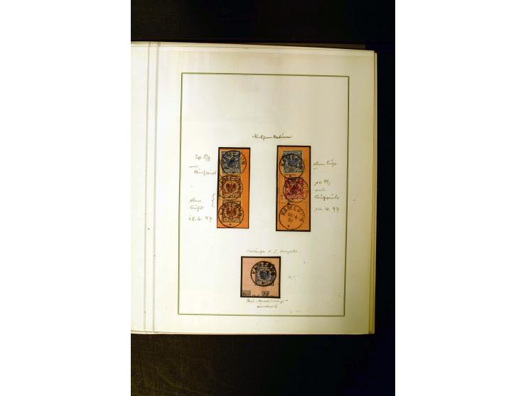 1889/1900, interessante Sammlung mit zwei losen Marken, 32 Briefstücken und 21 Briefen und Ganzsachenkarten, dabei u.a.Mi.-Nr