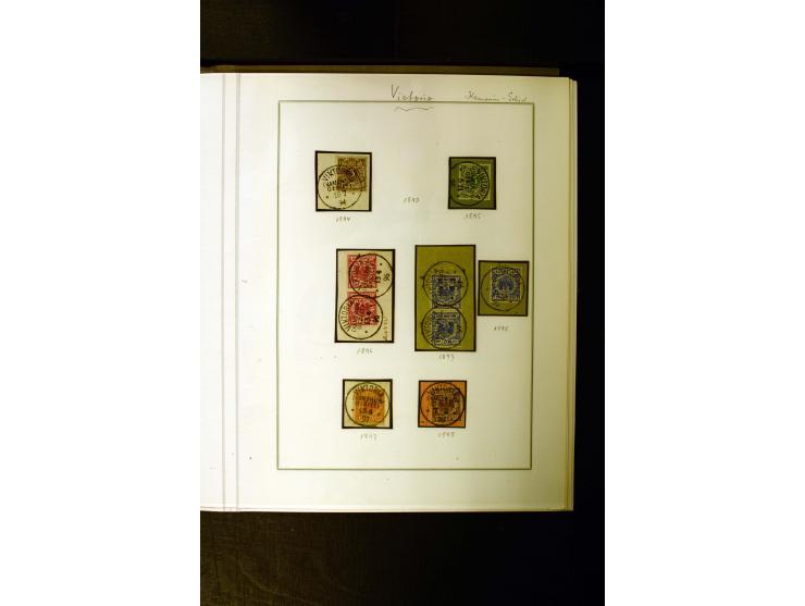 1889/1900, interessante Sammlung mit zwei losen Marken, 32 Briefstücken und 21 Briefen und Ganzsachenkarten, dabei u.a.Mi.-Nr