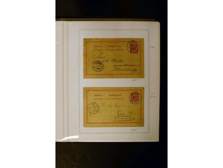 1889/1900, interessante Sammlung mit zwei losen Marken, 32 Briefstücken und 21 Briefen und Ganzsachenkarten, dabei u.a.Mi.-Nr