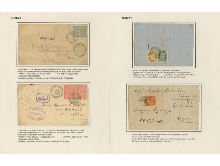 1876/1907 (about), 41 letters, covers, postcards, postal receipts and telegrams with negative seal cancellations incl. rare i