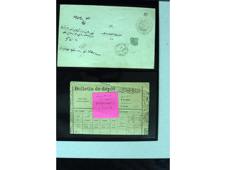 1876/1907 (about), 41 letters, covers, postcards, postal receipts and telegrams with negative seal cancellations incl. rare i