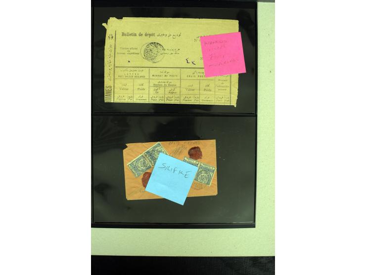 1876/1907 (about), 41 letters, covers, postcards, postal receipts and telegrams with negative seal cancellations incl. rare i