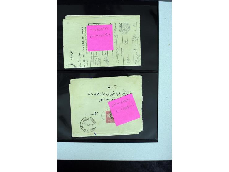 1876/1907 (about), 41 letters, covers, postcards, postal receipts and telegrams with negative seal cancellations incl. rare i