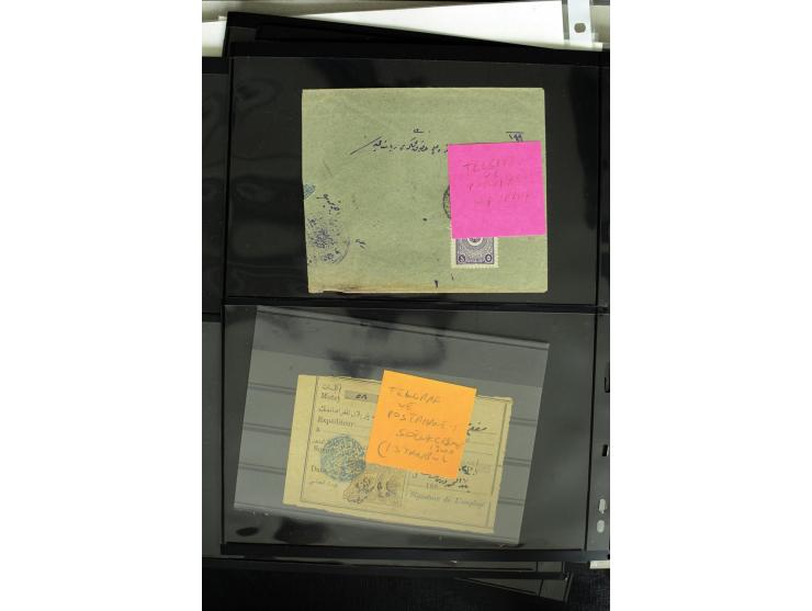 1876/1907 (about), 41 letters, covers, postcards, postal receipts and telegrams with negative seal cancellations incl. rare i