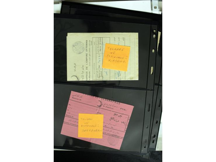 1876/1907 (about), 41 letters, covers, postcards, postal receipts and telegrams with negative seal cancellations incl. rare i