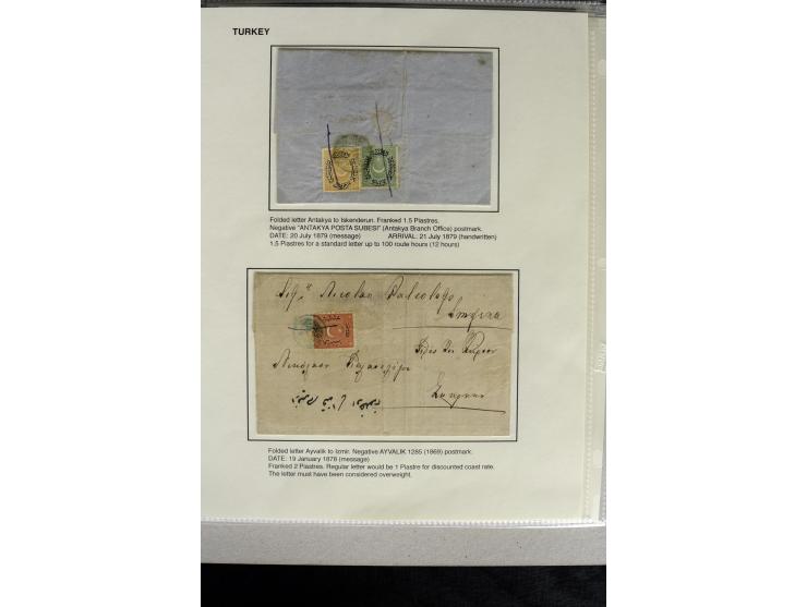 1876/1907 (about), 41 letters, covers, postcards, postal receipts and telegrams with negative seal cancellations incl. rare i