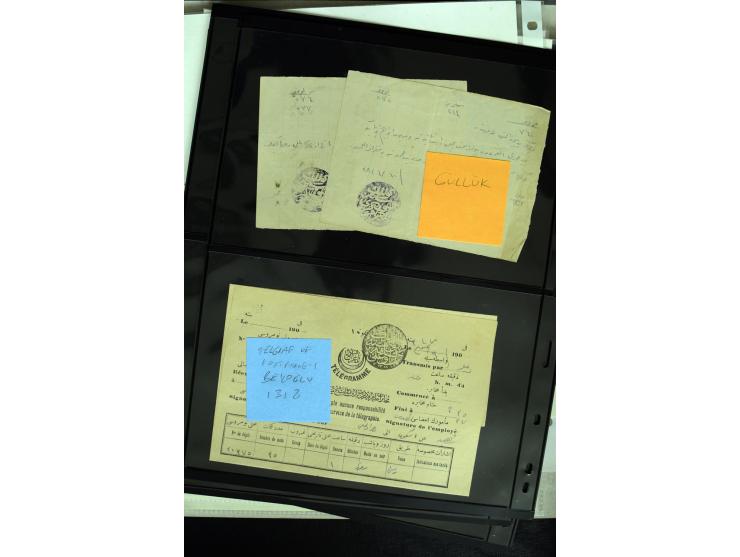 1876/1907 (about), 41 letters, covers, postcards, postal receipts and telegrams with negative seal cancellations incl. rare i